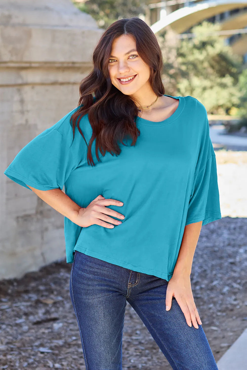 basic-bae-full-size-round-neck-drop-shoulder-t-shirt image 11