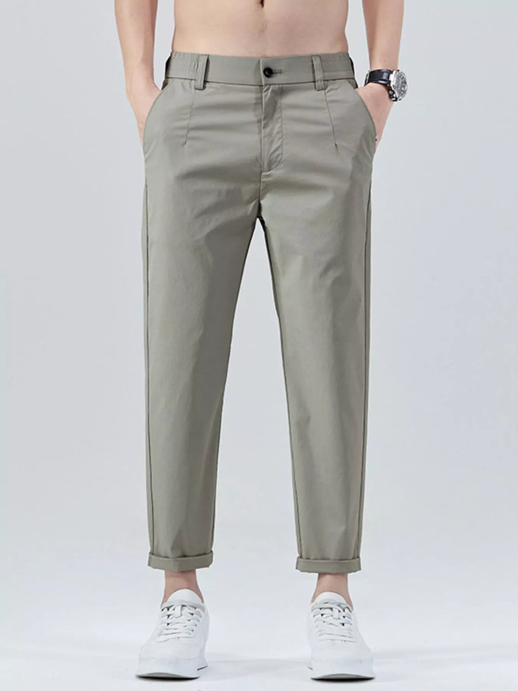 Men's Casual Straight-Leg Cropped Pants | Tampa Bay Discounts