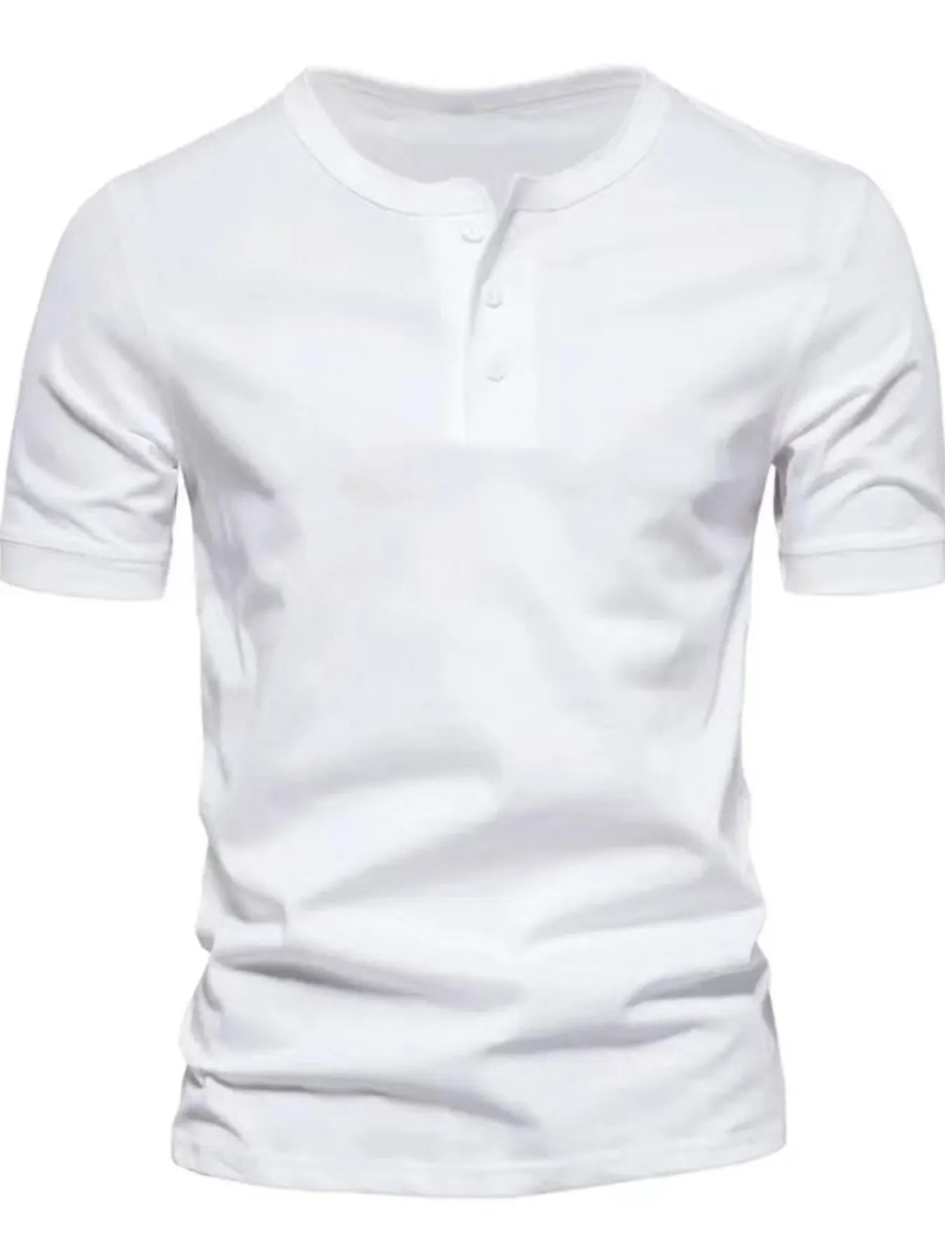 Men's Full Size Henley Style T-Shirt with Button Detail Plus Size | Tampa Bay Discounts