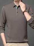 Men's Plus Size Button Detail Long Sleeve Polo | Tampa Bay Discounts