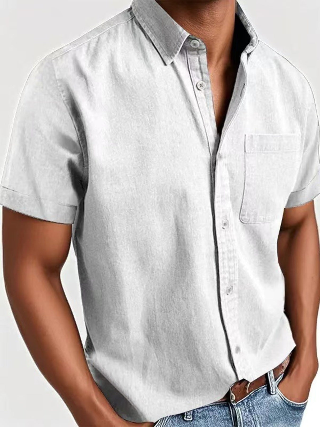 Men's Full Size Casual Short Sleeve Shirt Plus Size | Tampa Bay Discounts