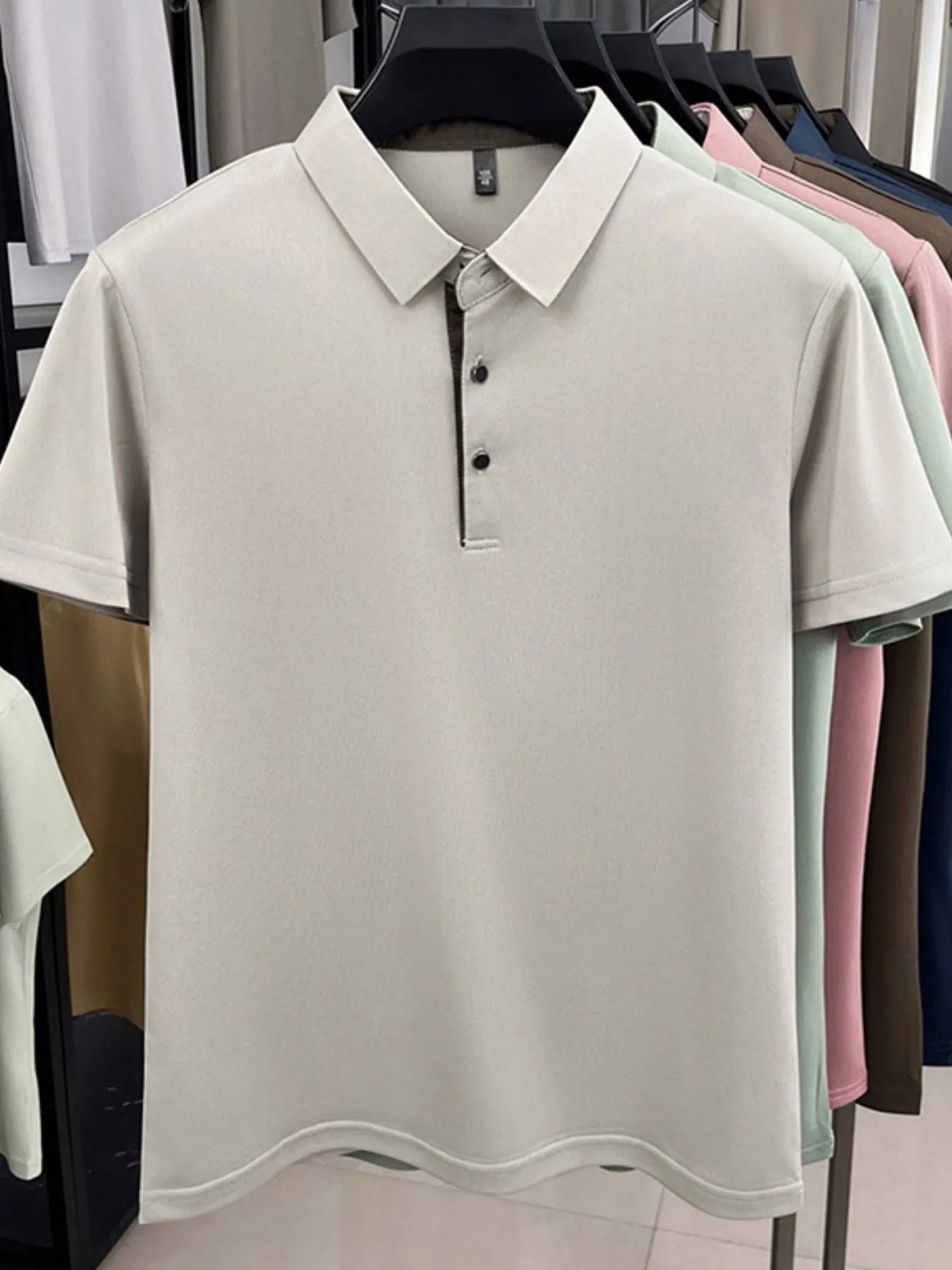 Men's Plus Size Button Detail Short Sleeve Polo | Tampa Bay Discounts