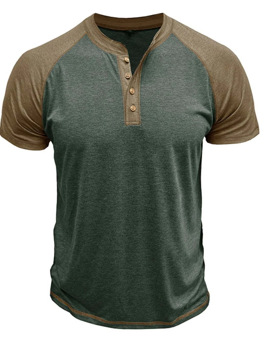 Men's Raglan Henley Color Block T-Shirt | Tampa Bay Discounts