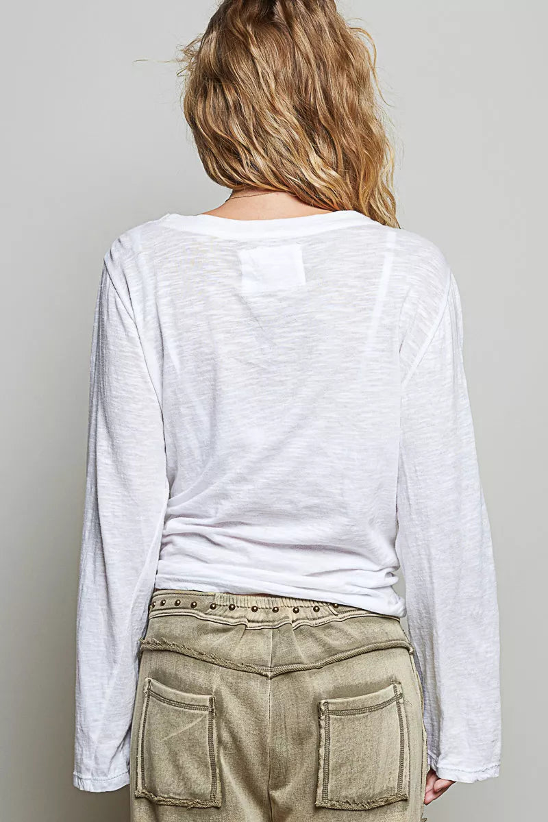 pol-contrast-hand-stitch-v-neck-lightweight-knit-long-sleeve-top image 10