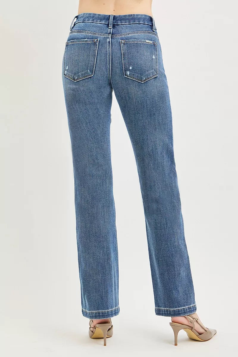 risen-tummy-control-4way-stretch-mid-rise-straight-crease-line Image 5
