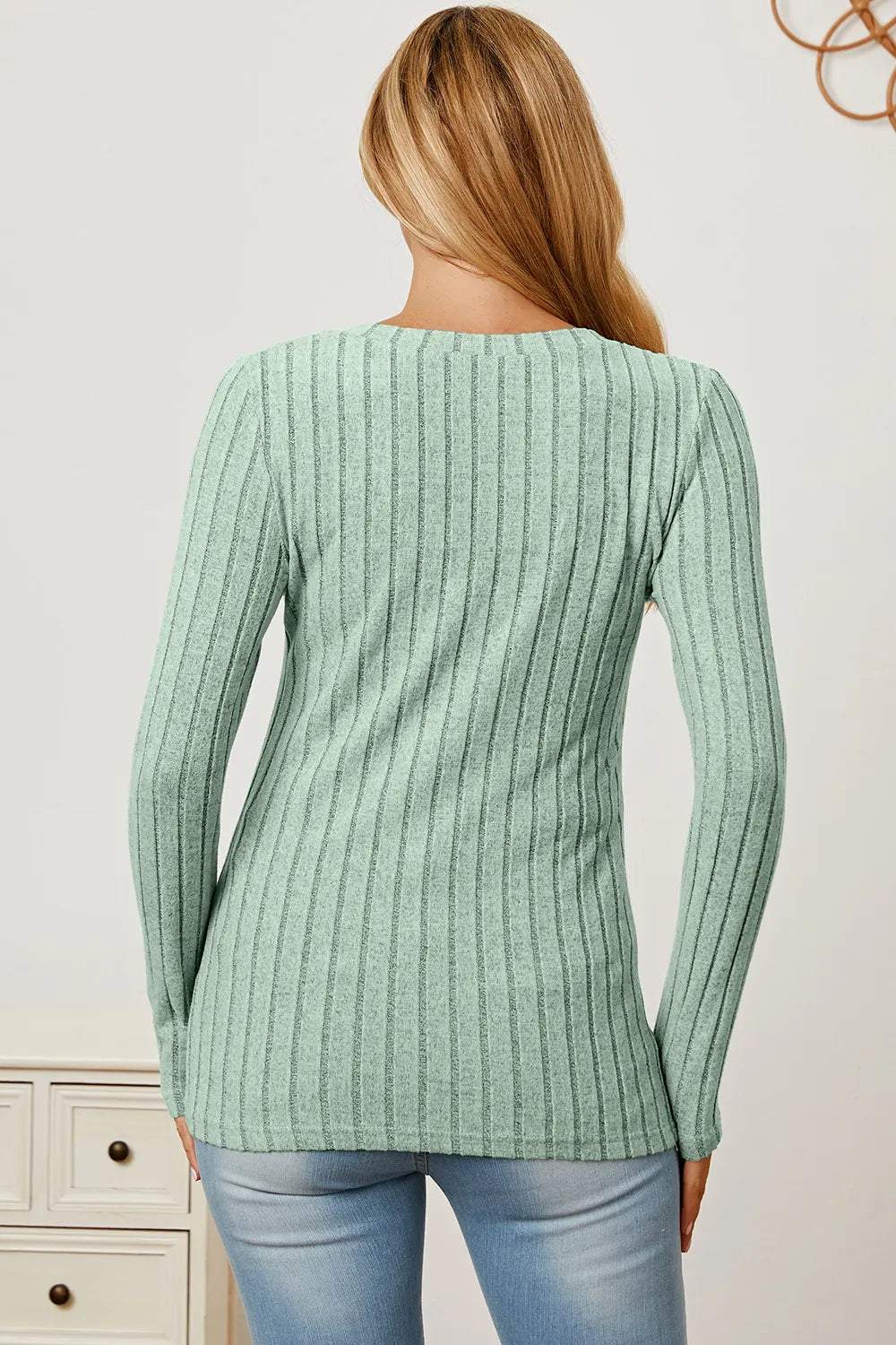 basic-bae-full-size-ribbed-v-neck-long-sleeve-t-shirt image 2
