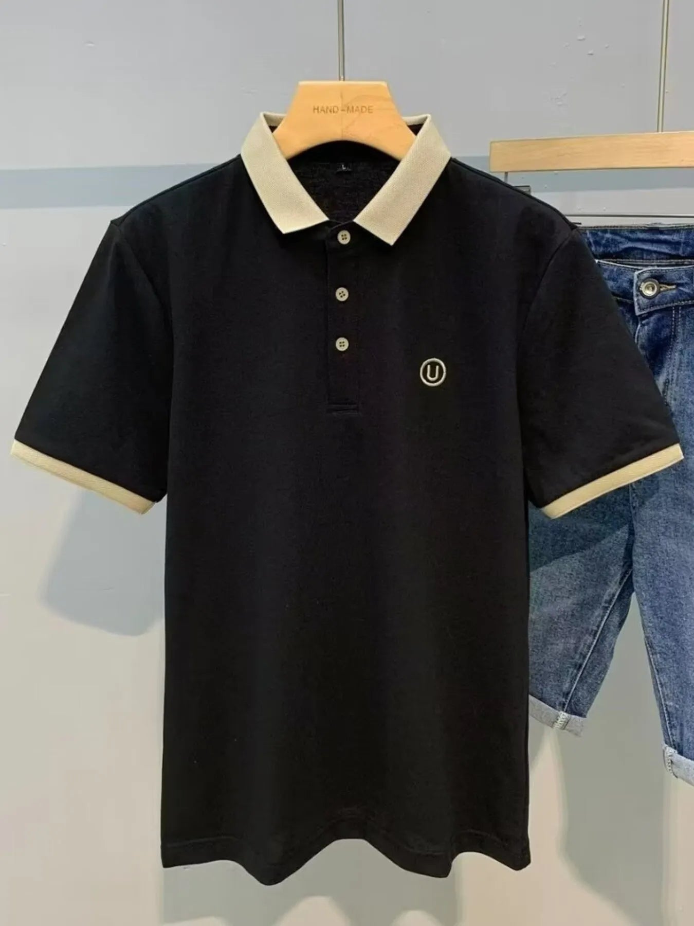 Men's Classic Contrast Short Sleeve Collar Polo Shirt | Tampa Bay Discounts