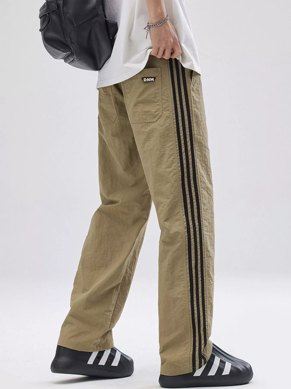 Men's Full Size Side Striped Wide Leg Pants Plus Size | Tampa Bay Discounts