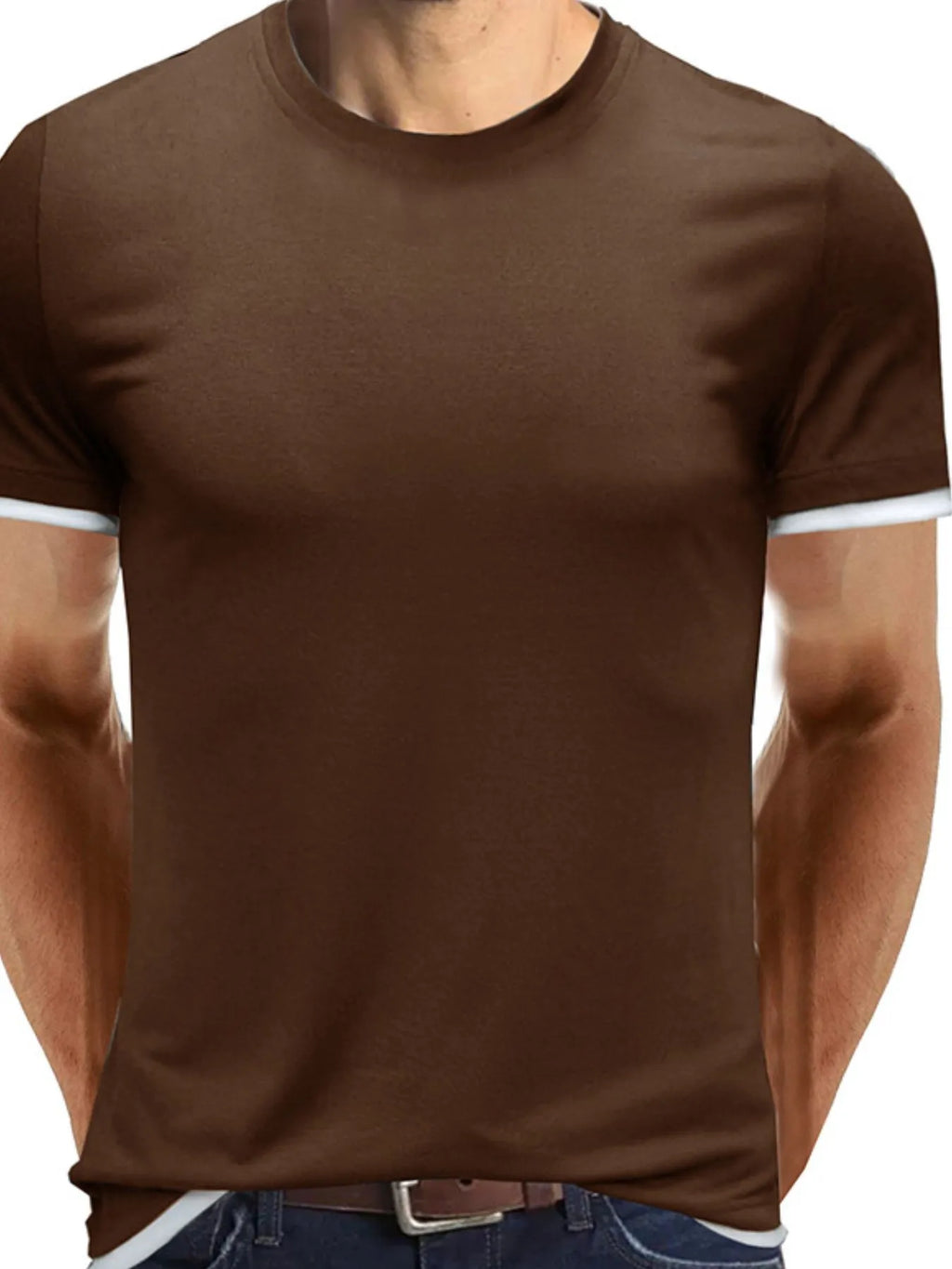Men‘s Classic Contrast Trim Crew Neck T-Shirt | Tampa Bay Discounts
