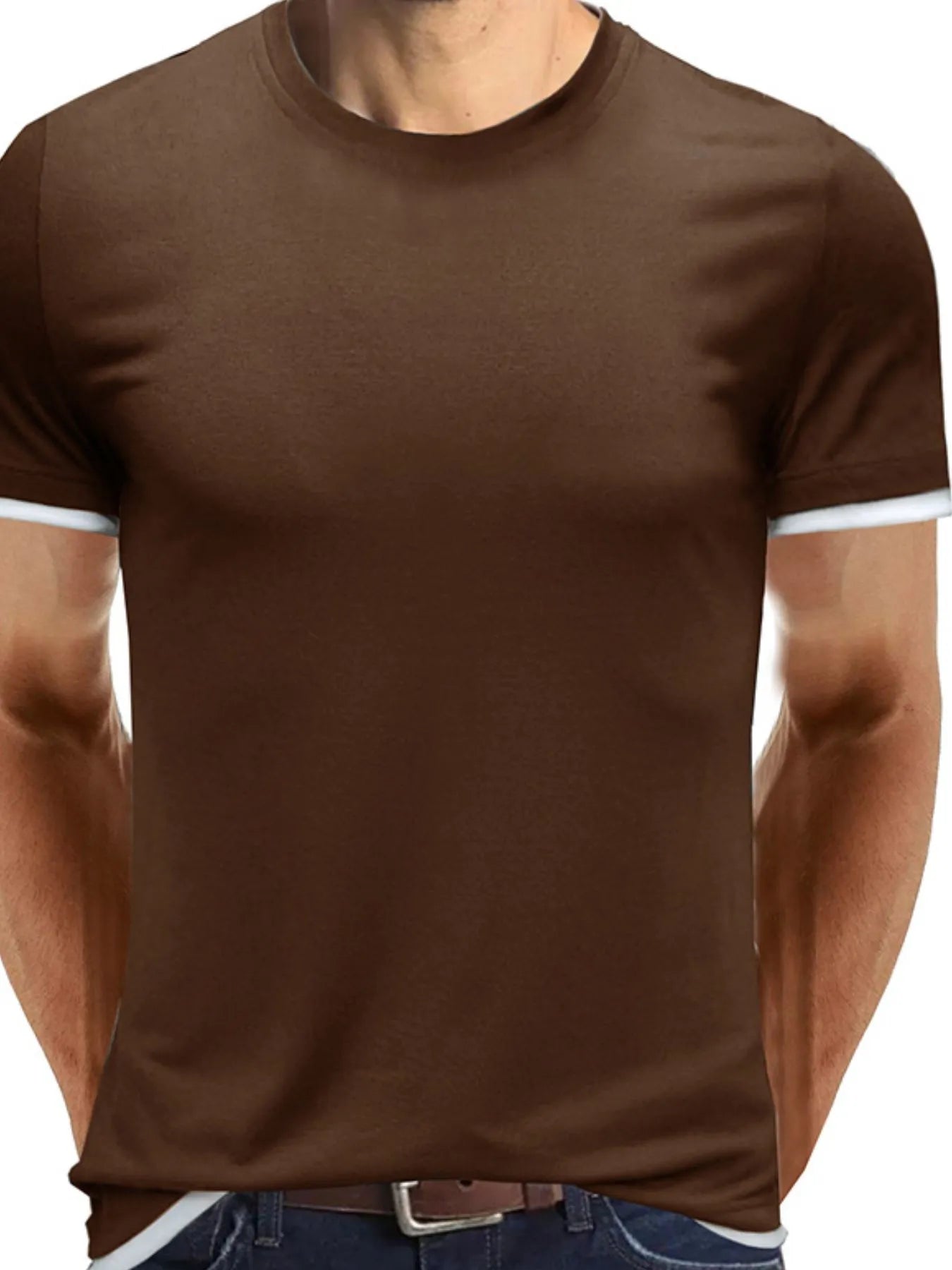 Men‘s Classic Contrast Trim Crew Neck T-Shirt | Tampa Bay Discounts
