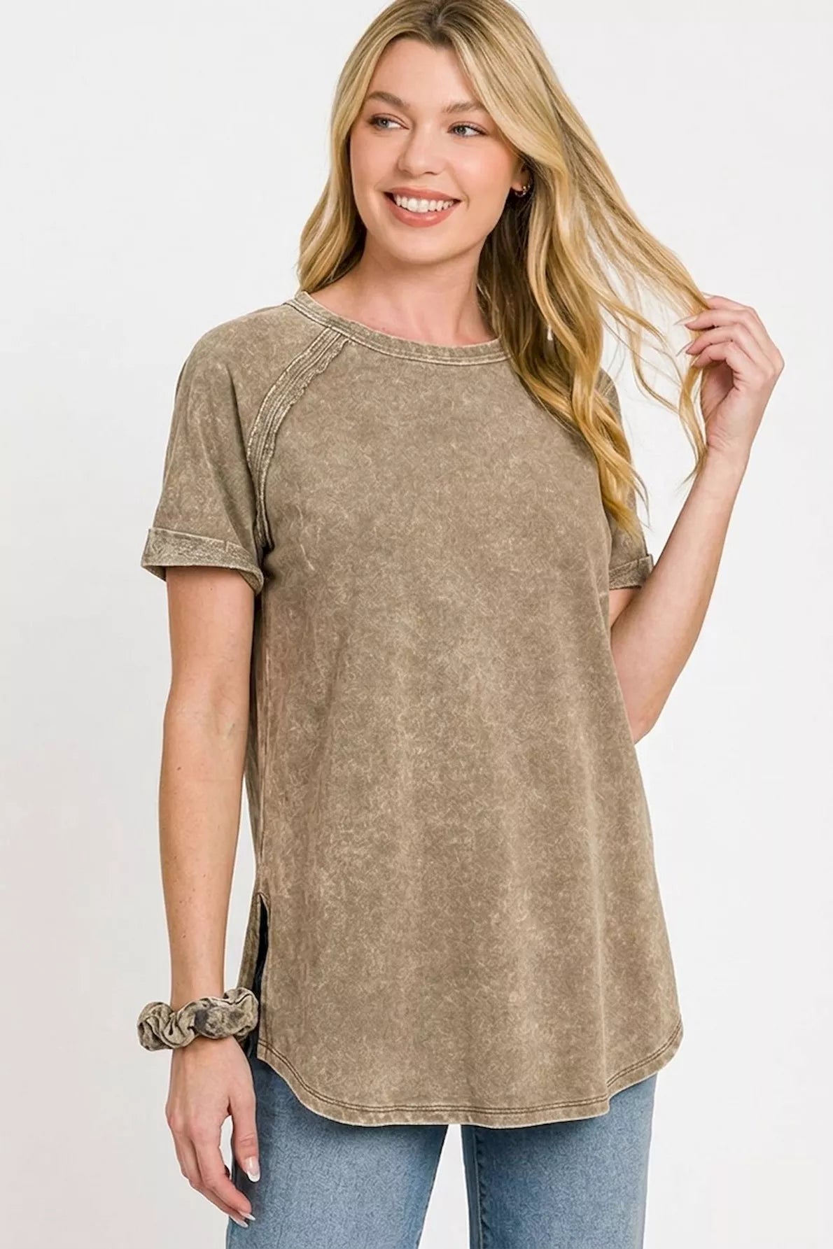 zenana-french-terry-washed-curved-hem-top-3 image 2