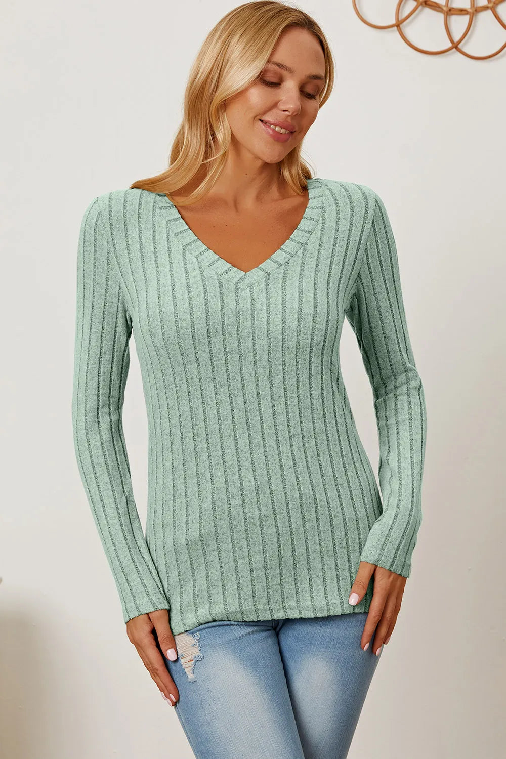 basic-bae-full-size-ribbed-v-neck-long-sleeve-t-shirt image 4