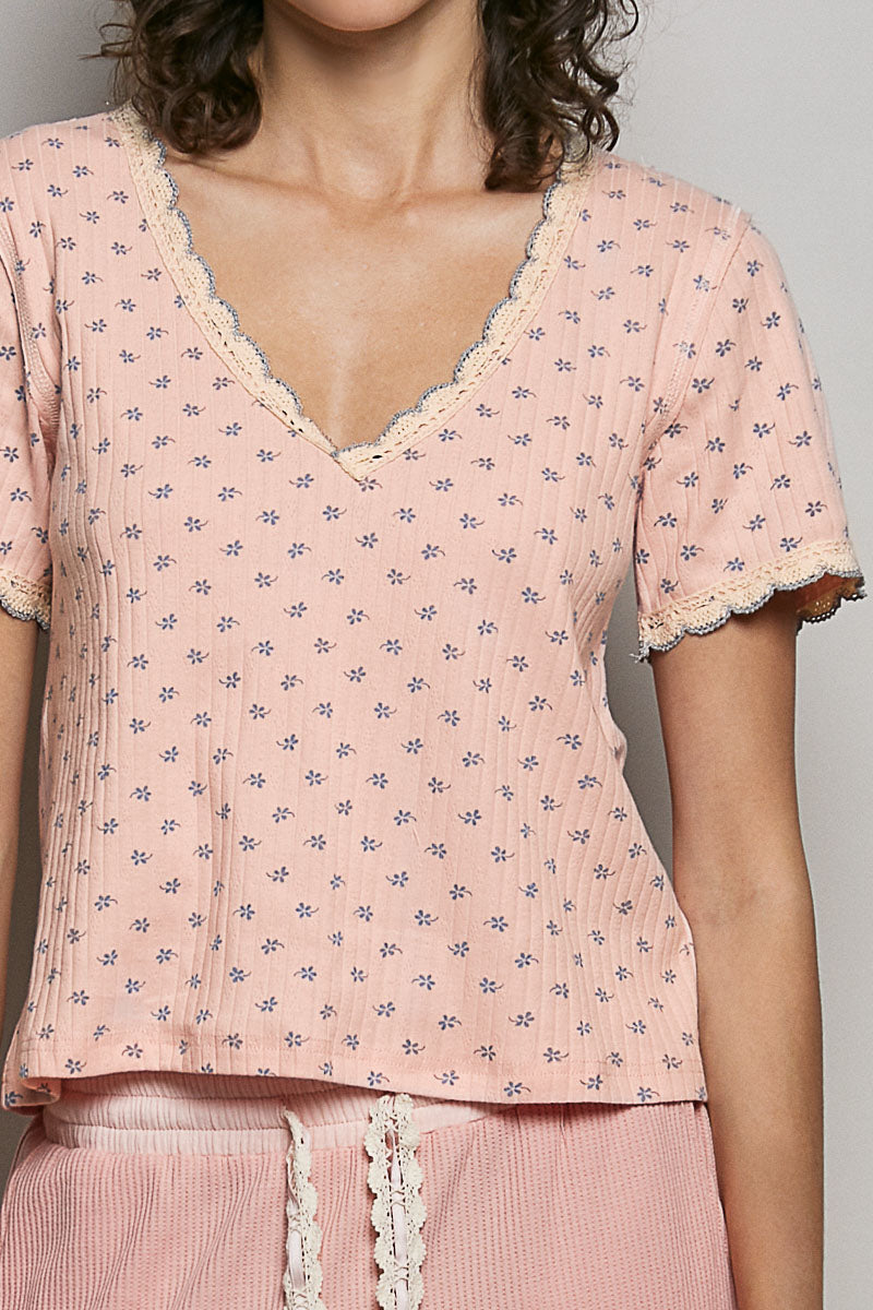 pol-floral-v-neck-short-sleeve-rib-t-shirt image 6