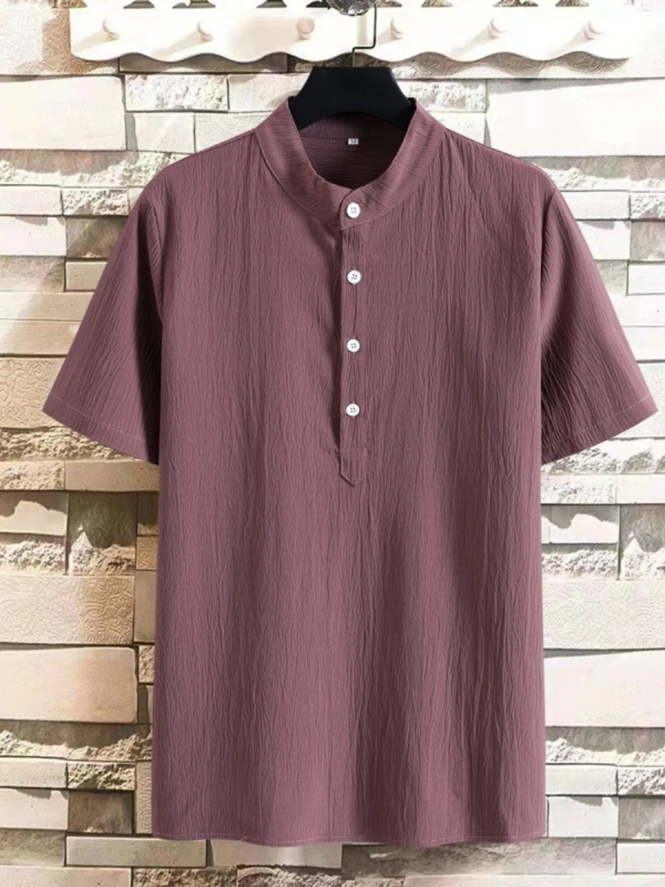 Men's Plus Size Button Detail Short Sleeve Blouse | Tampa Bay Discounts