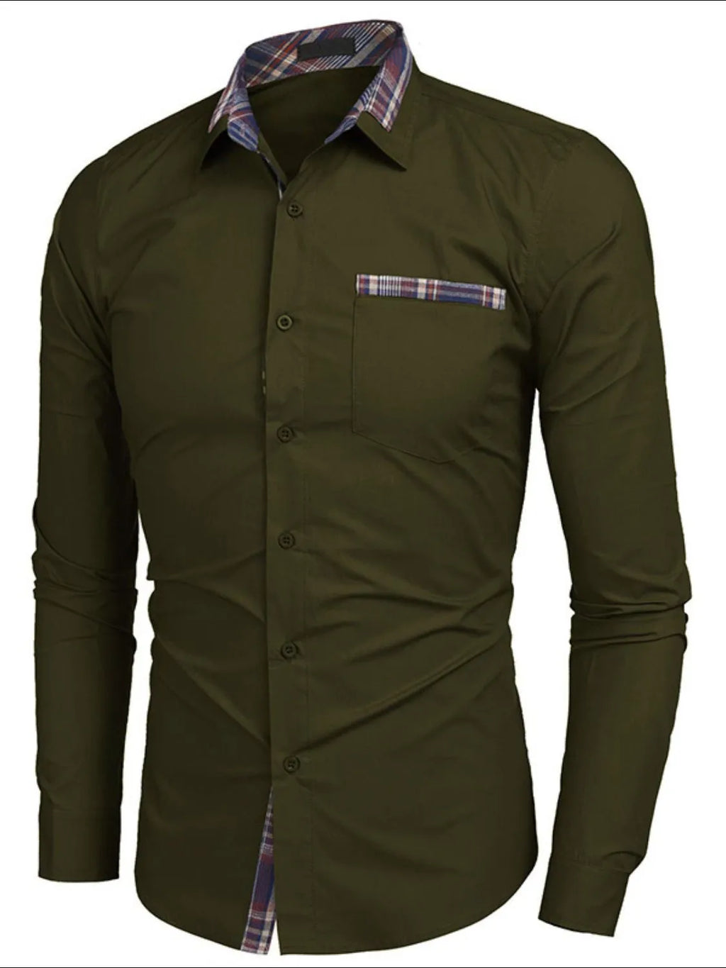 Men's Plaid Collared Neck Long Sleeve Shirt | Tampa Bay Discounts