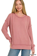 zenana-corded-rib-long-sleeve-round-neck-top-4 image 2