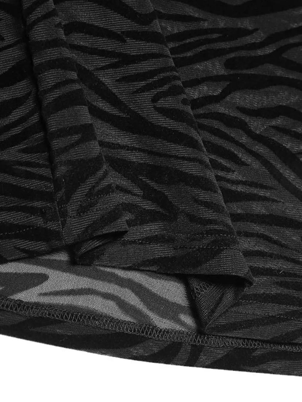 Men's Zebra Print Mock Neck Long Sleeve Mesh Top | Tampa Bay Discounts