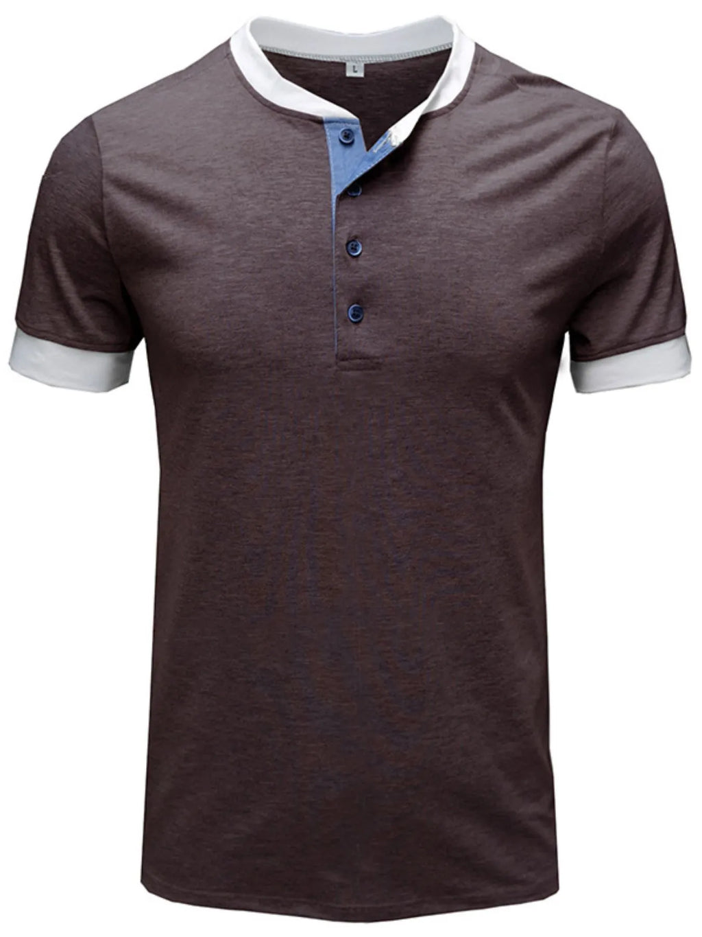 Men's Contrast Trim Henley Top | Tampa Bay Discounts