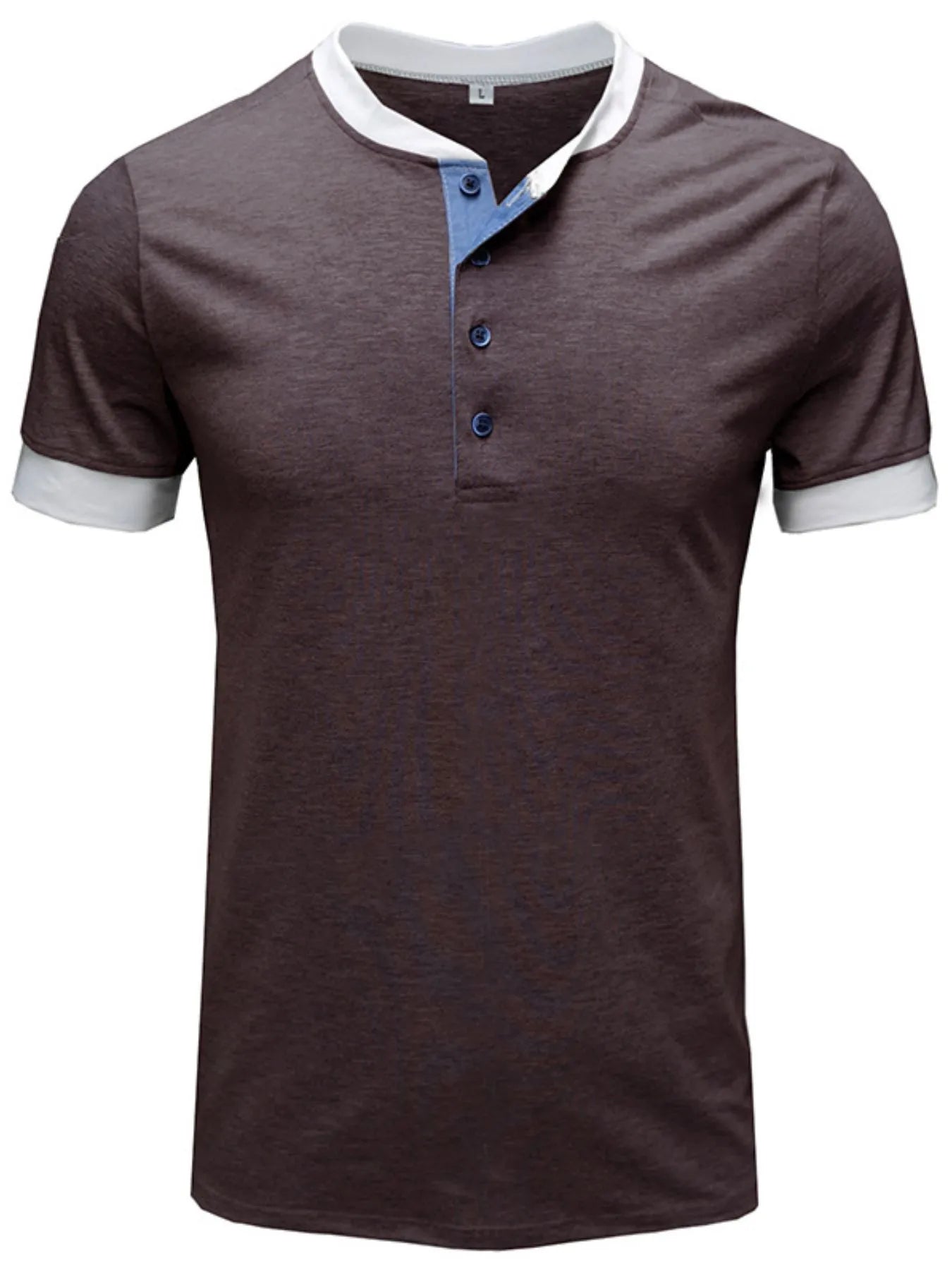 Men's Contrast Trim Henley Top | Tampa Bay Discounts