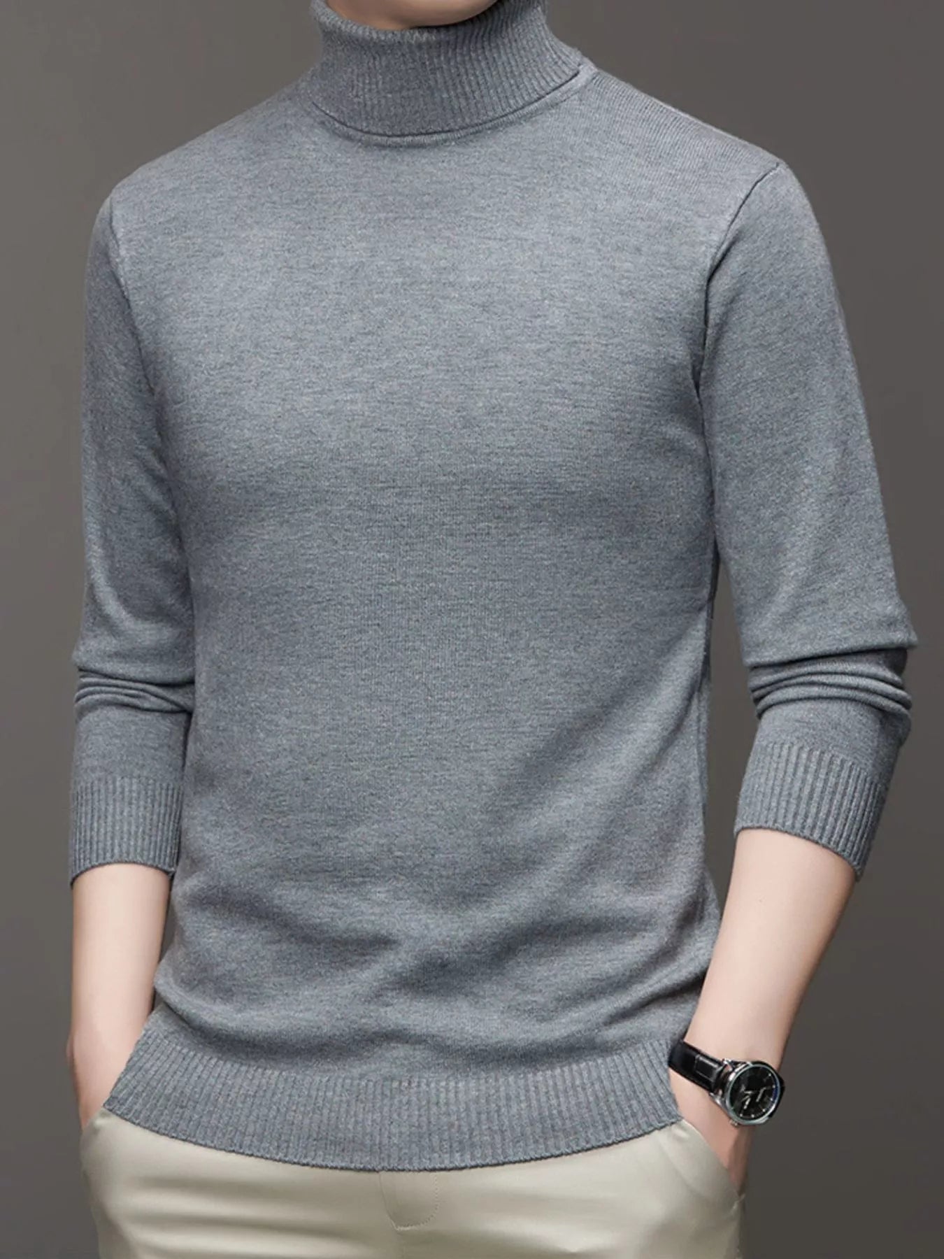 Men's Plus Size Turtleneck Slim Fit Sweater | Tampa Bay Discounts