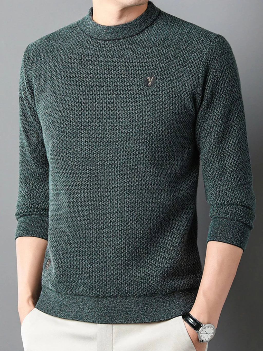 Men's Plus Size Textured Knit Mock Neck Sweater | Tampa Bay Discounts