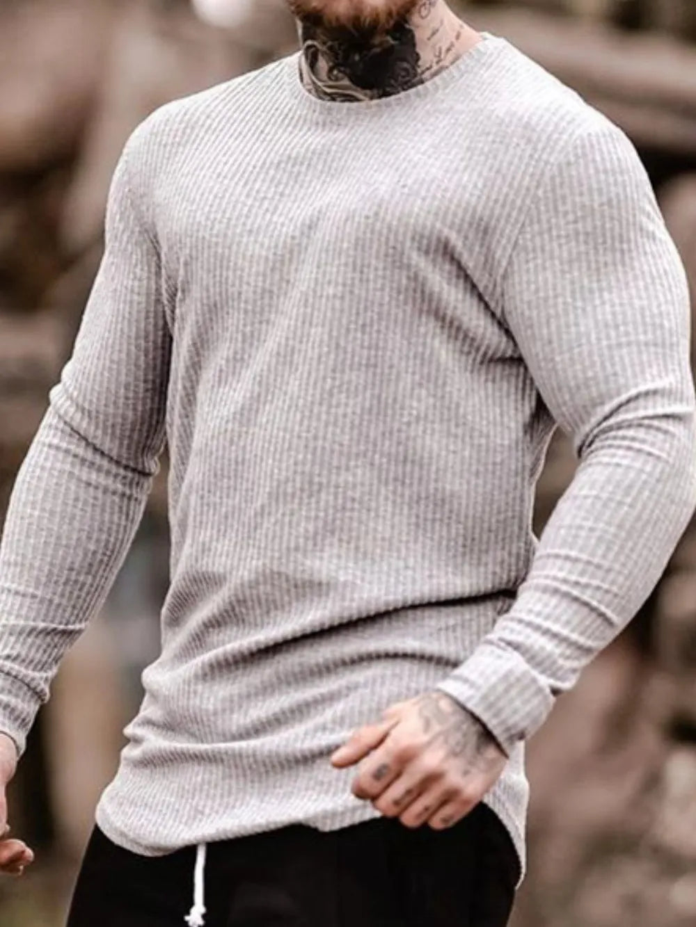 Men's Round Neck Long Sleeve T-Shirt | Tampa Bay Discounts