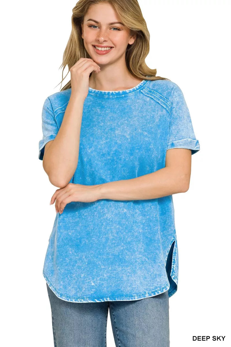 zenana-french-terry-washed-curved-hem-top-6 image 1