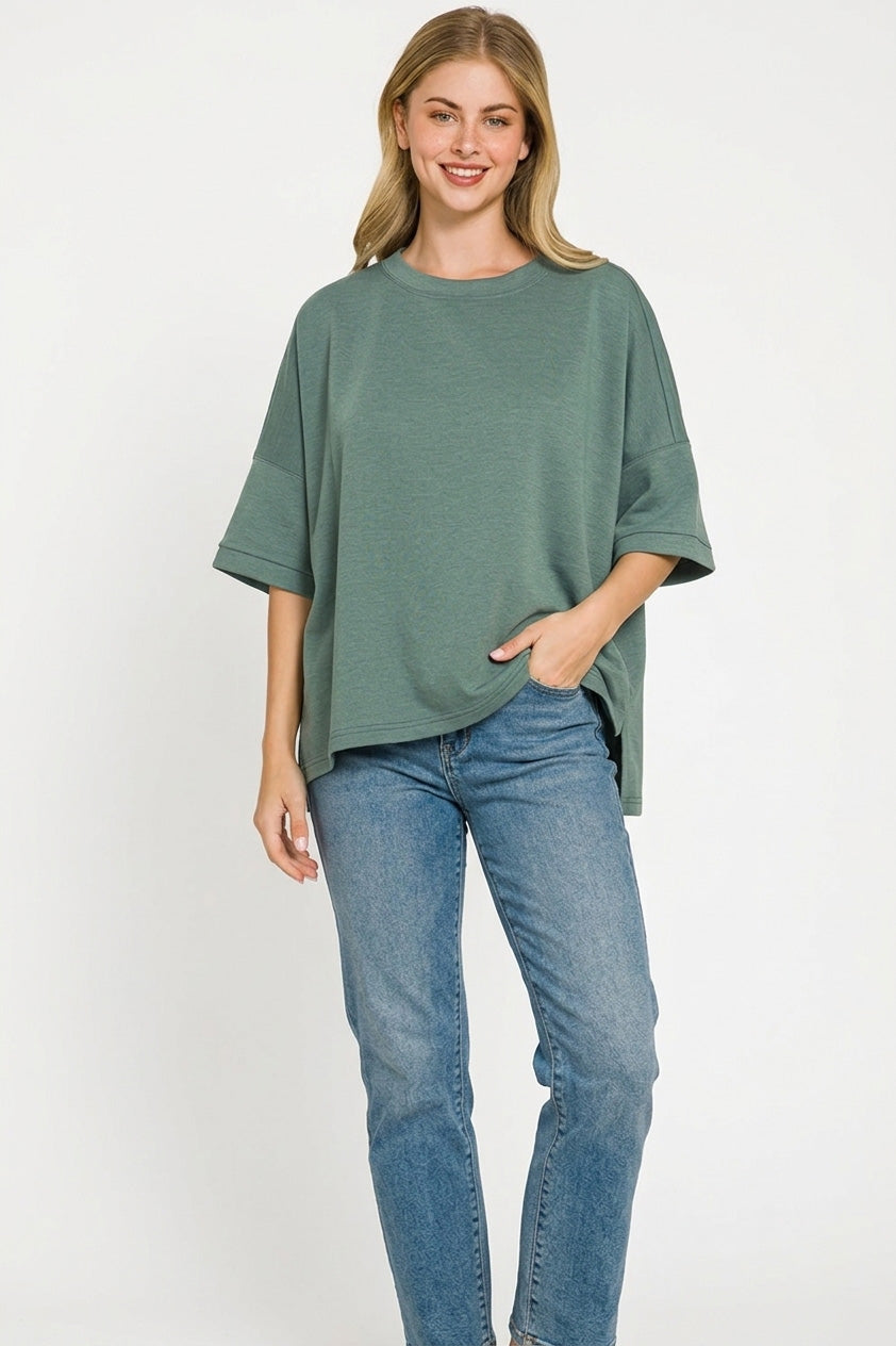 zenana-full-size-scuba-round-neck-top-with-side-slits-plus-size-2 image 3