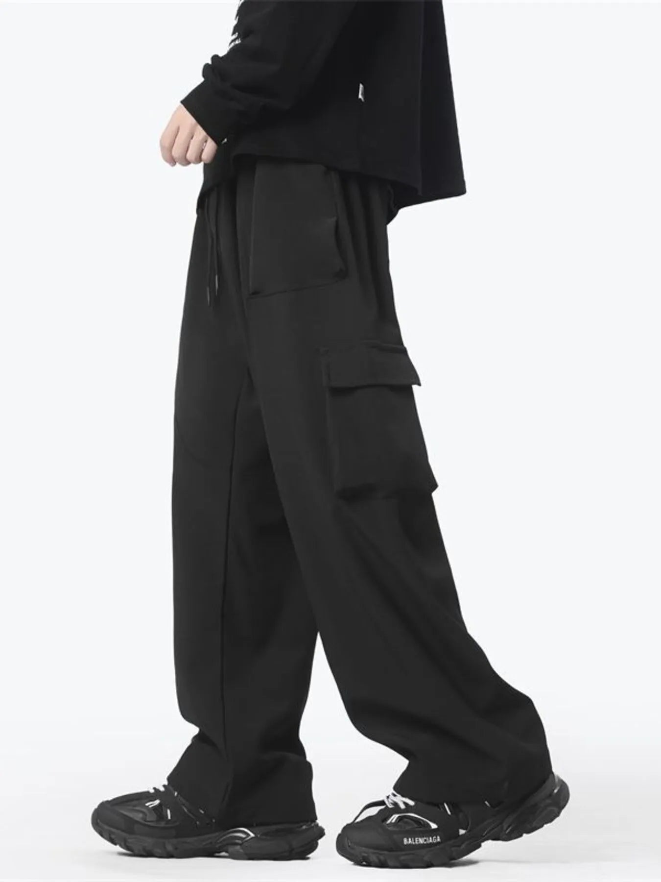 Men's Full Size Loose Fit Cargo Pants with Drawstring Plus Size | Tampa Bay Discounts