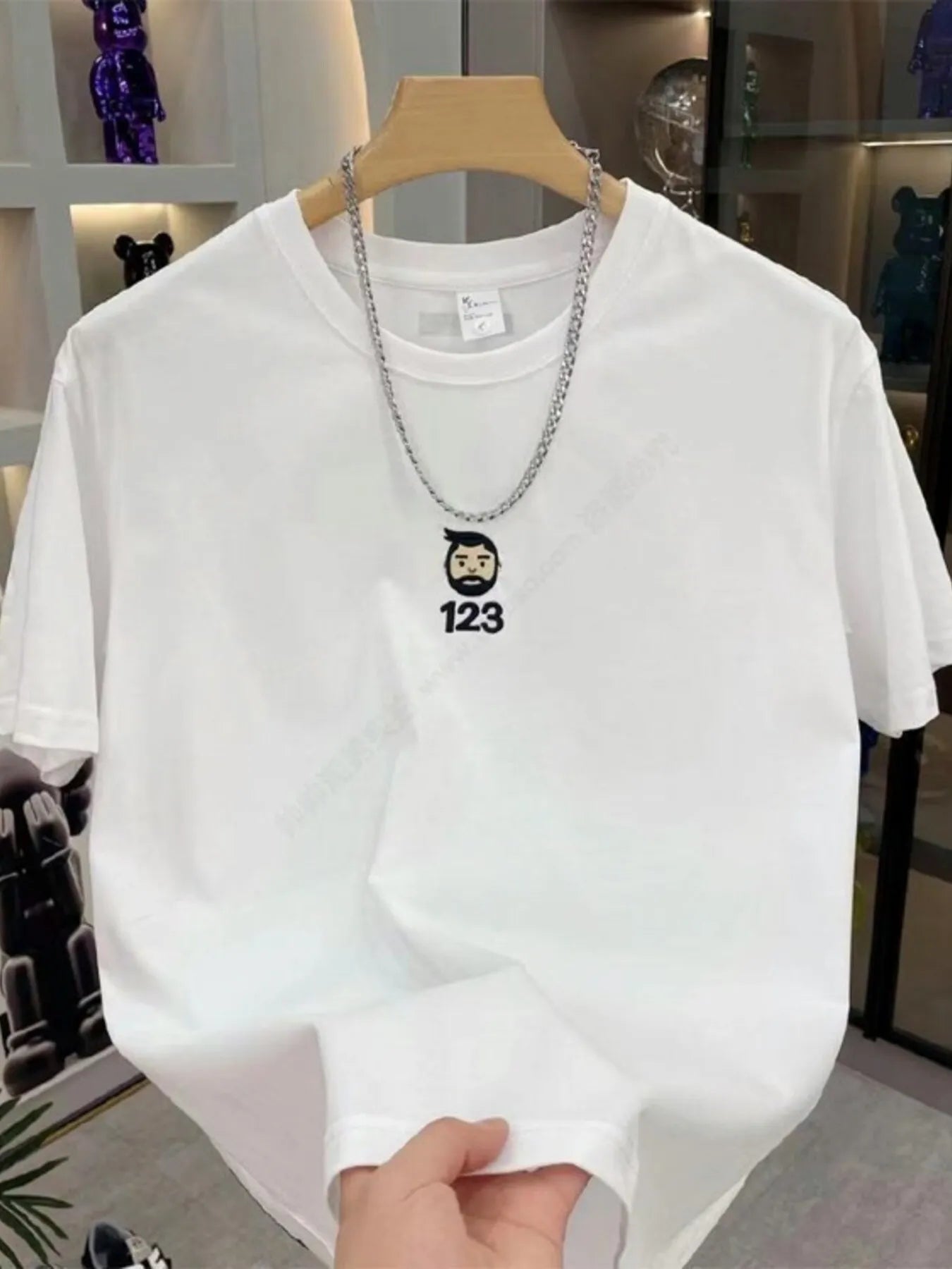 Men's Full Size Number 123 Round Neck T-Shirt Plus Size | Tampa Bay Discounts