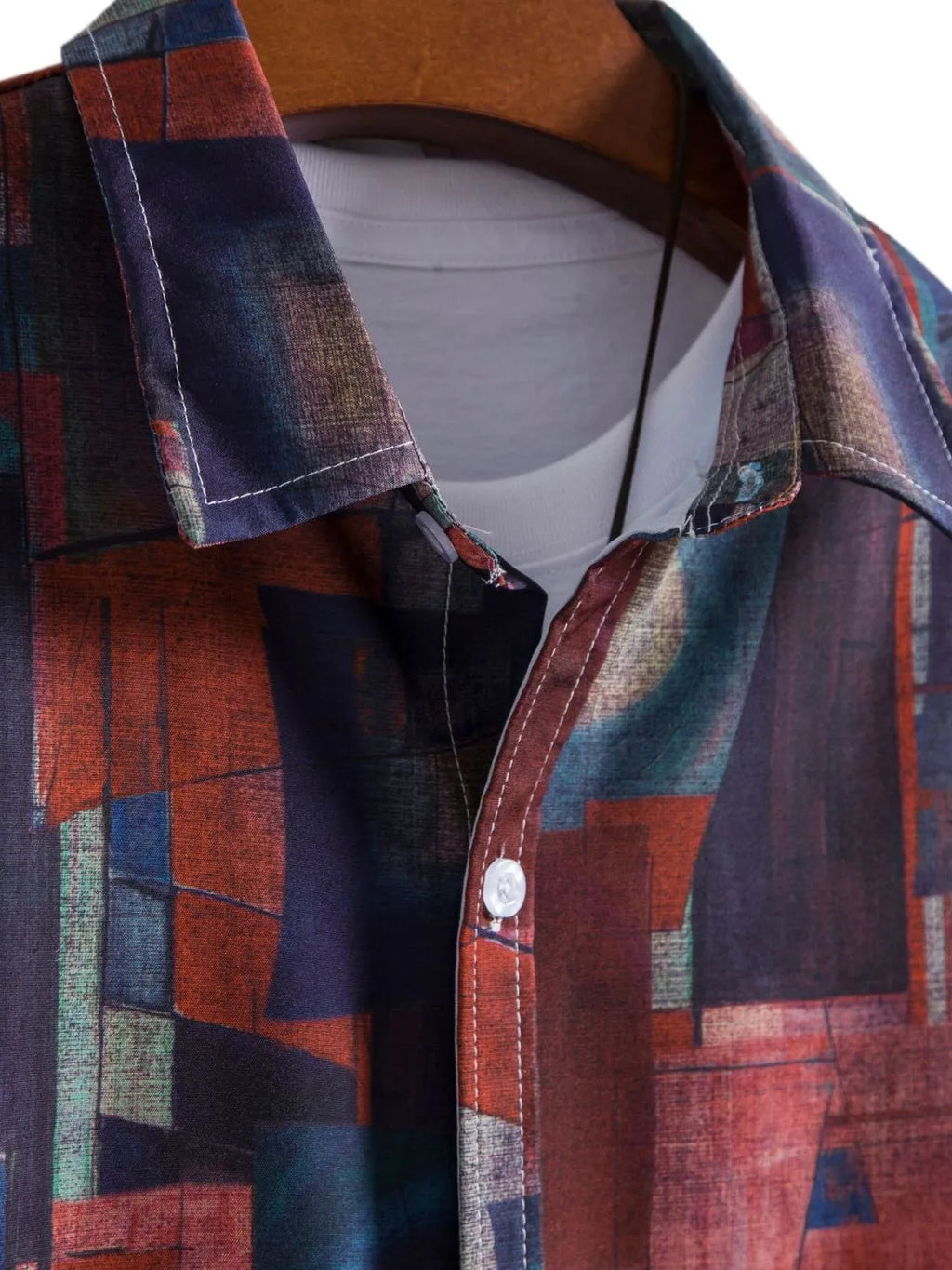 Men's Geometric Short Sleeve Button Down Shirt | Tampa Bay Discounts