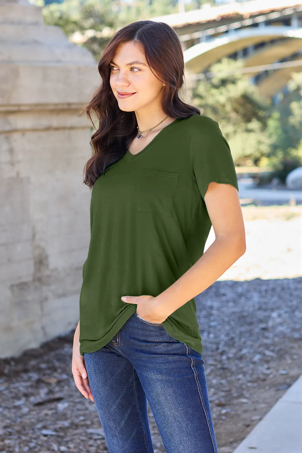 basic-bae-full-size-v-neck-short-sleeve-t-shirt image 3