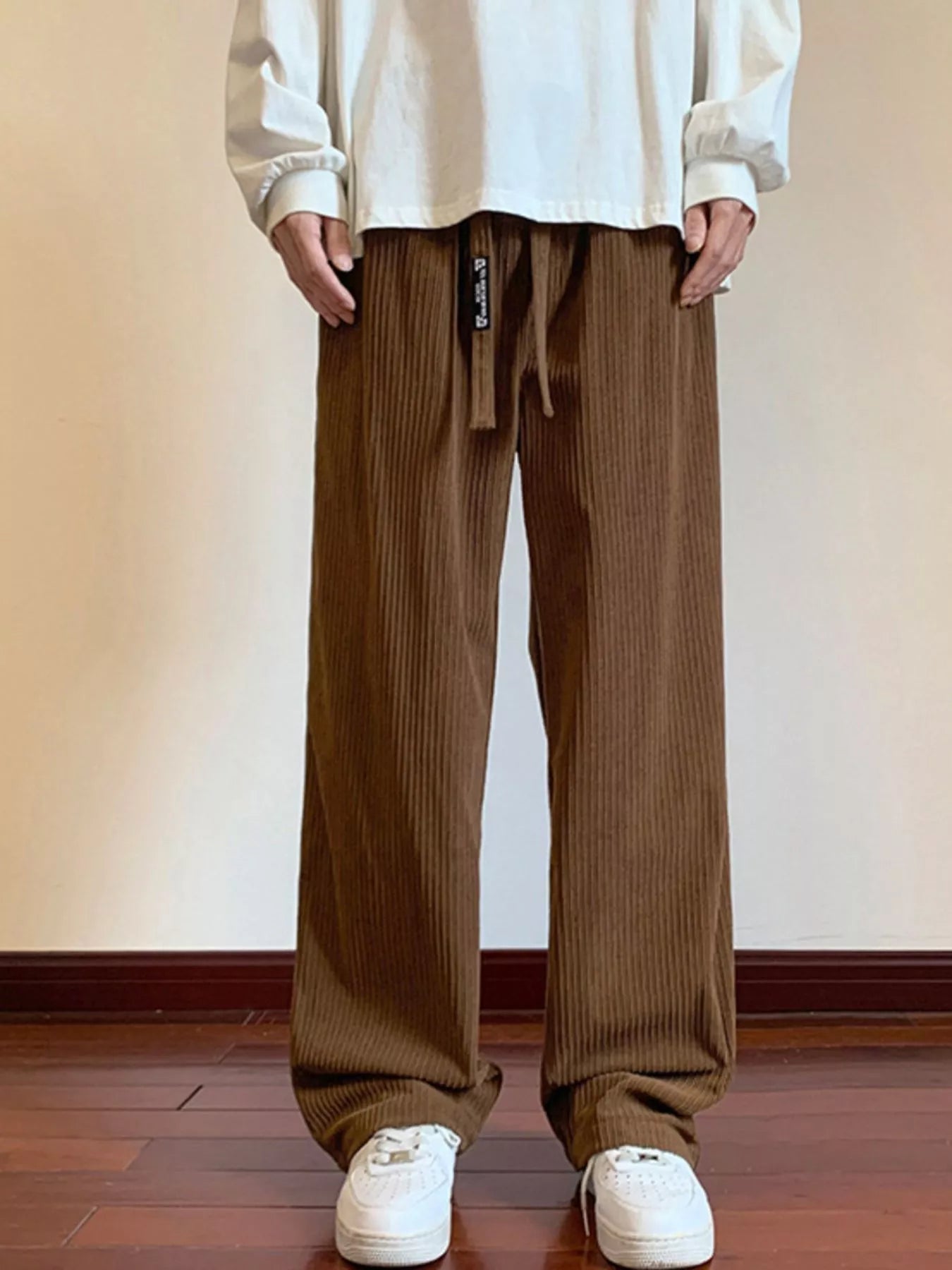 Men's Plus Size Corduroy Wide Leg Drawstring Pants | Tampa Bay Discounts