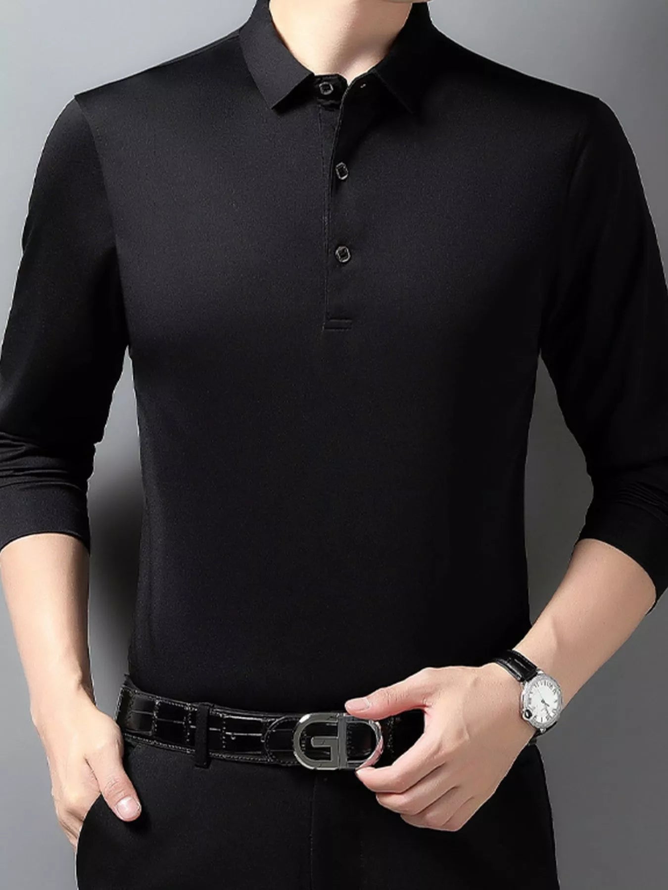 Men's Plus Size Long Sleeve Classic Fit Polo | Tampa Bay Discounts