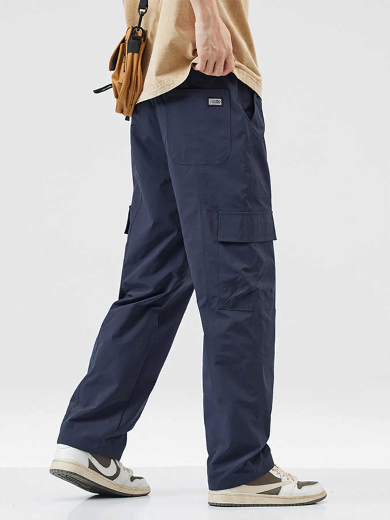 Men's Full Size Relaxed Fit Cargo Pants with Drawstring Plus Size | Tampa Bay Discounts
