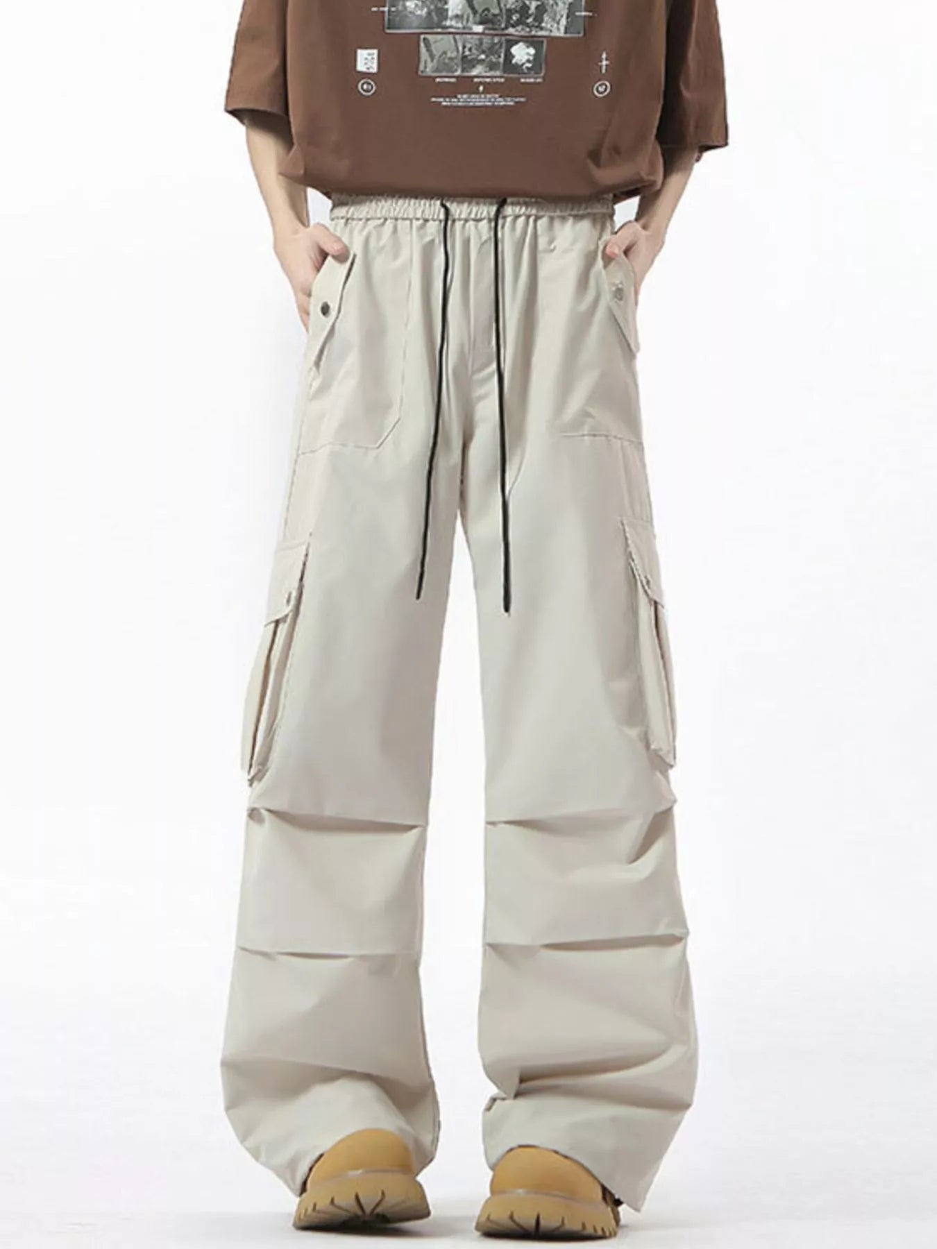 Men's Full Size Drawstring Loose Fit Cargo Pants Plus Size | Tampa Bay Discounts