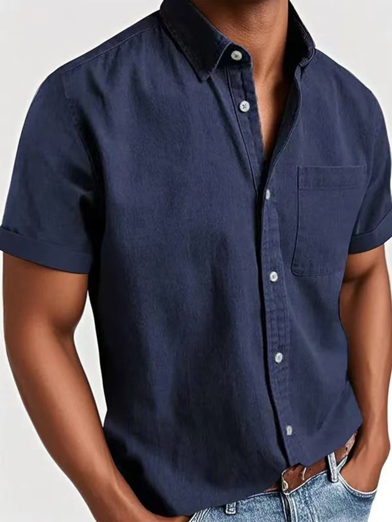 Men's Full Size Casual Short Sleeve Shirt Plus Size | Tampa Bay Discounts
