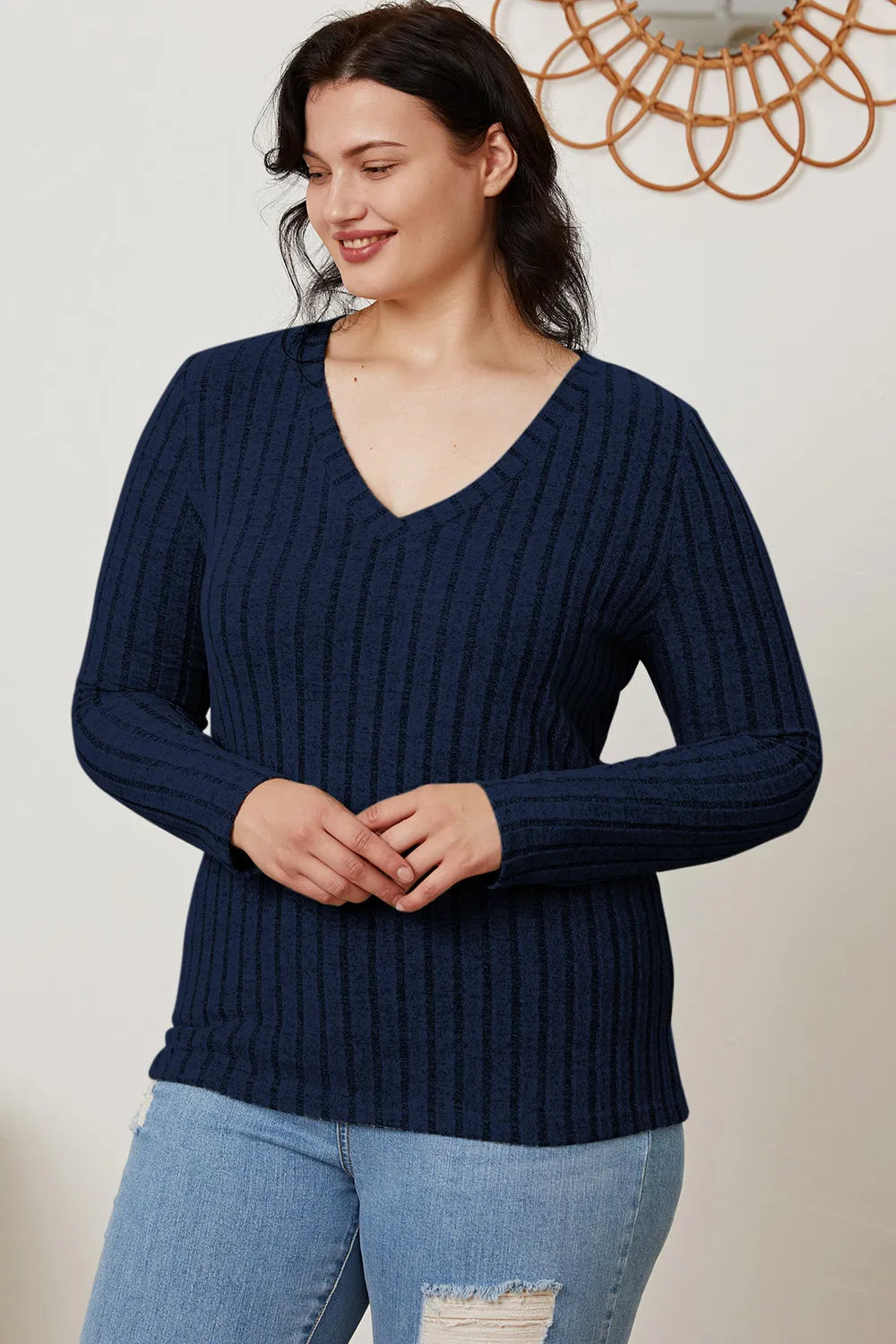 basic-bae-full-size-ribbed-v-neck-long-sleeve-t-shirt image 21