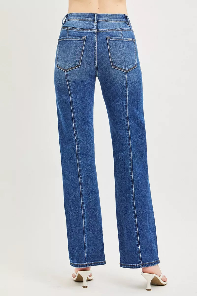 risen-high-rise-straight-patch-pocket-seamed-jeans Image 5
