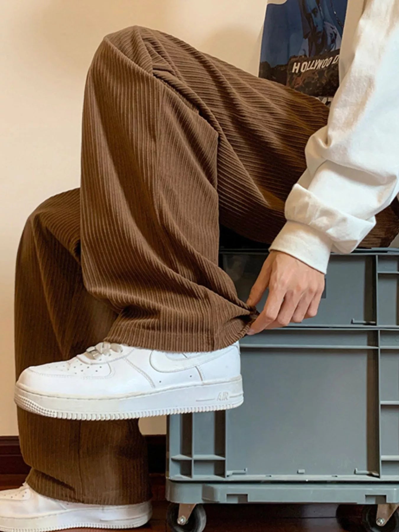 Men's Plus Size Corduroy Wide Leg Drawstring Pants | Tampa Bay Discounts