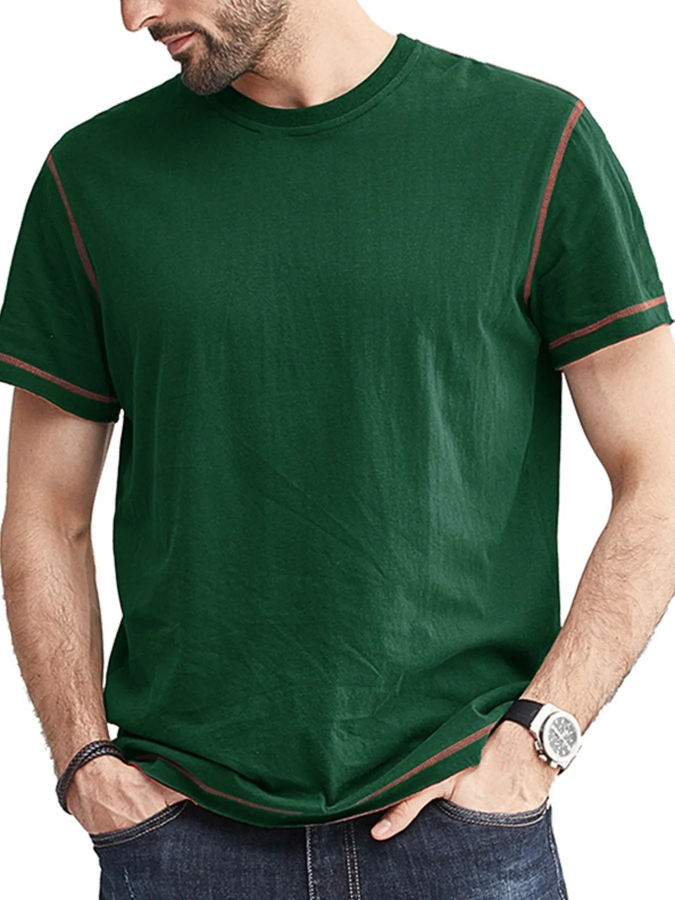Men's Classic T-Shirt with Contrast Piping | Tampa Bay Discounts