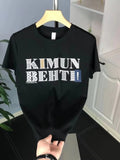 Men's Plus Size Letter Graphic Round Neck T-Shirt | Tampa Bay Discounts