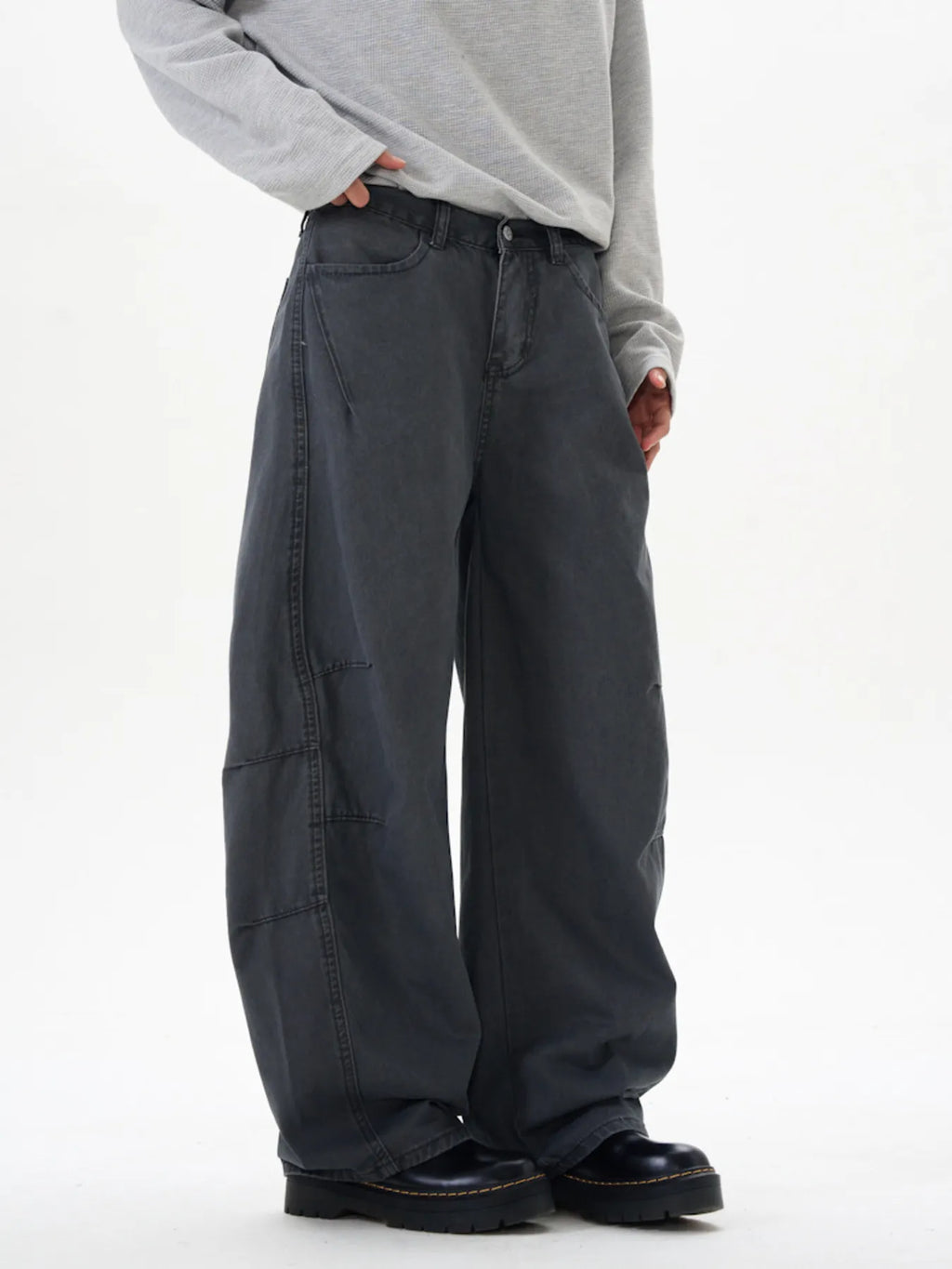Men's Washed Wide Leg Curved Cargo Jeans | Tampa Bay Discounts