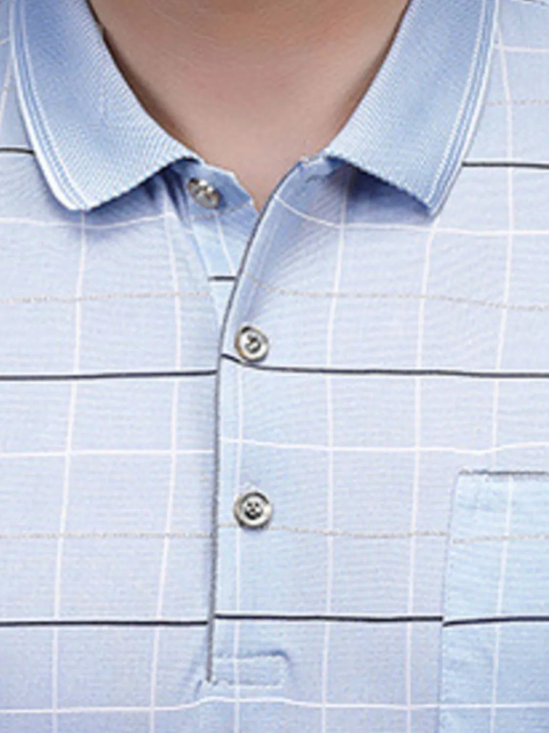 Men's Striped Button Detail Short Sleeve Polo | Tampa Bay Discounts