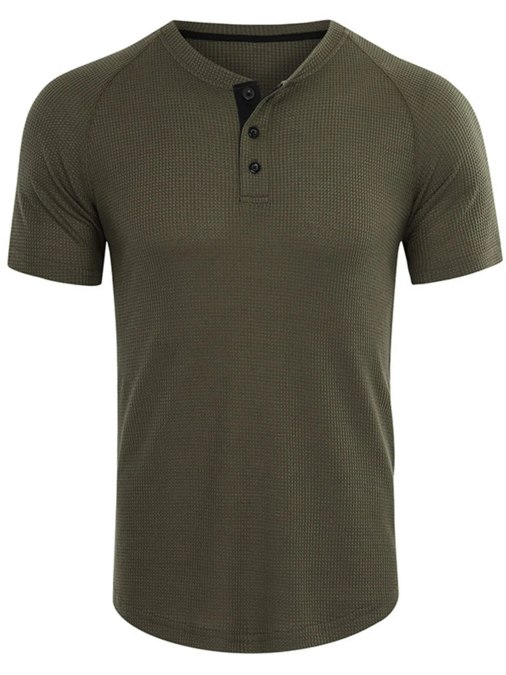 Men's Casual Waffle Knit Henley T-Shirt | Tampa Bay Discounts