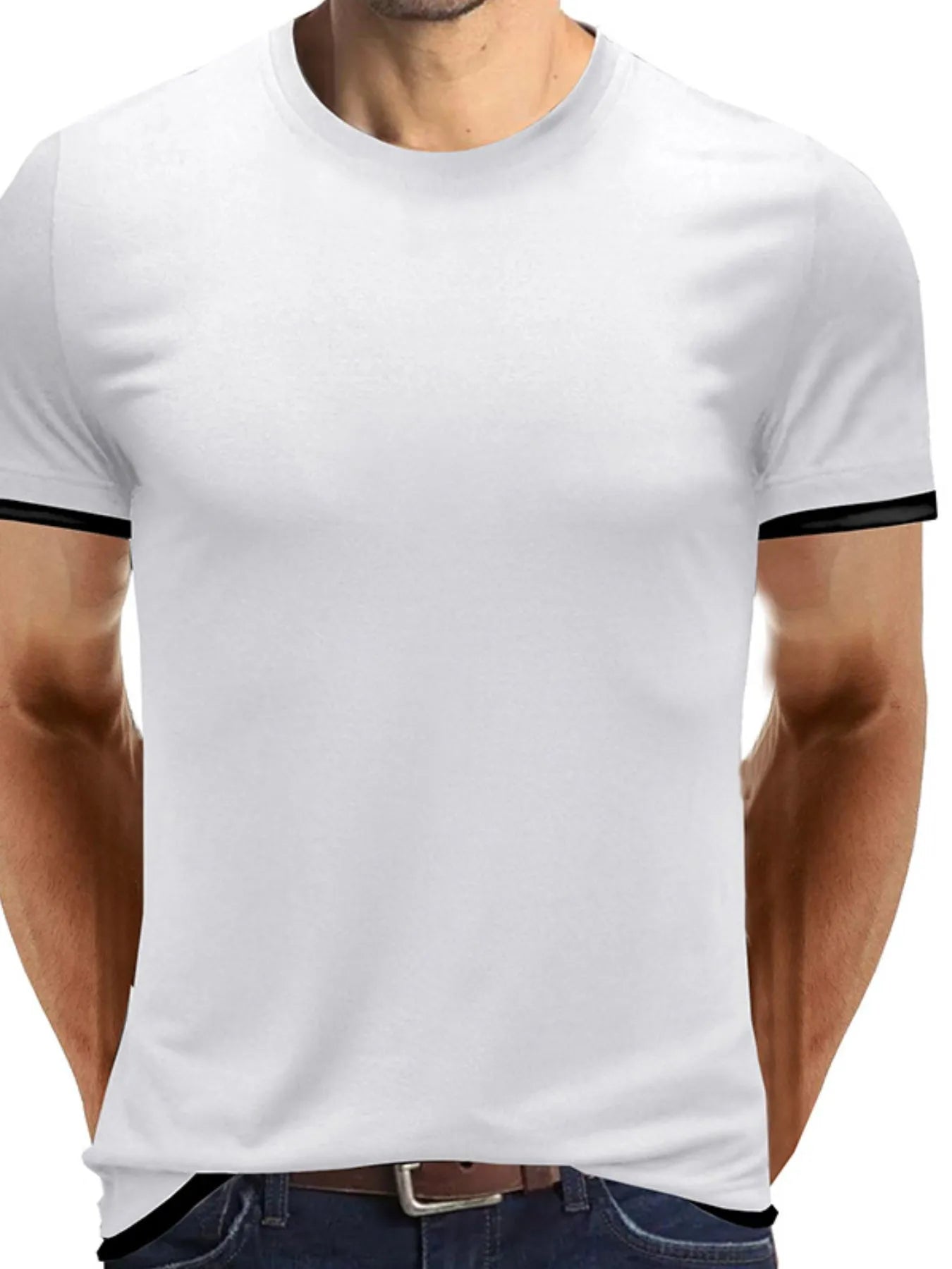 Men‘s Classic Contrast Trim Crew Neck T-Shirt | Tampa Bay Discounts