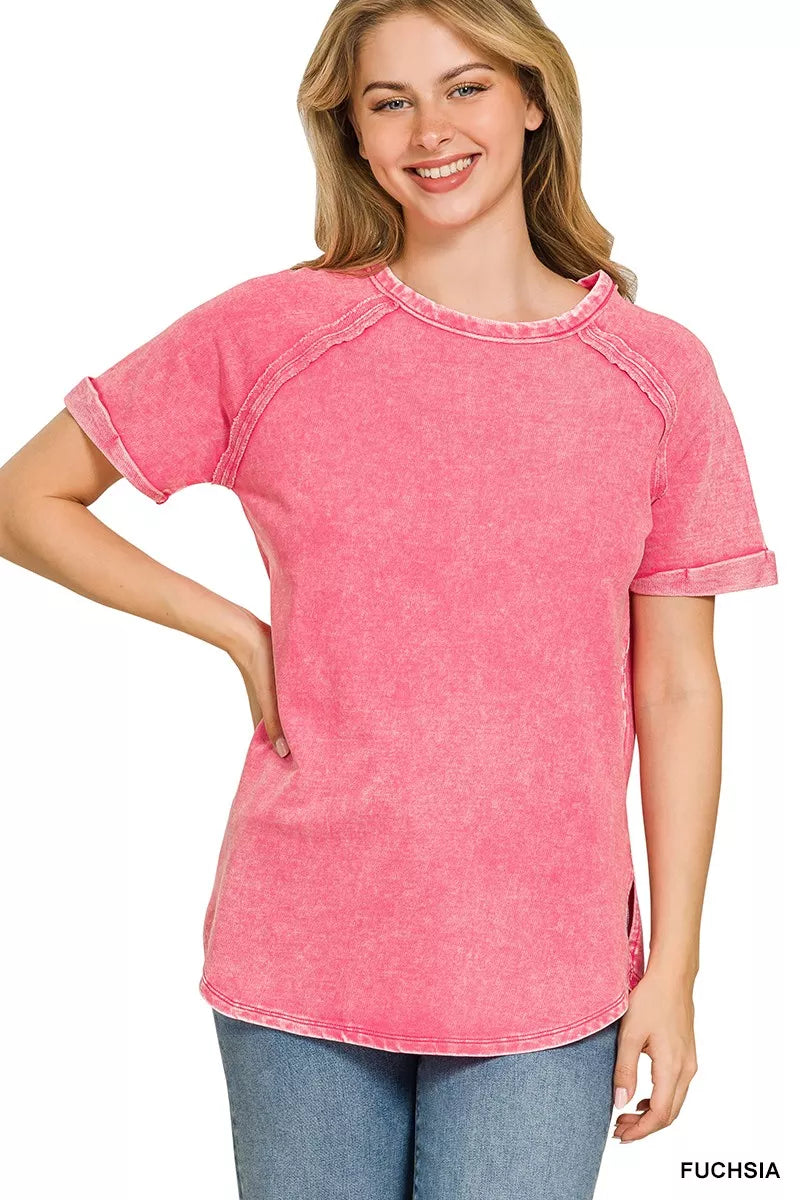 zenana-french-terry-washed-curved-hem-top-4 image 1