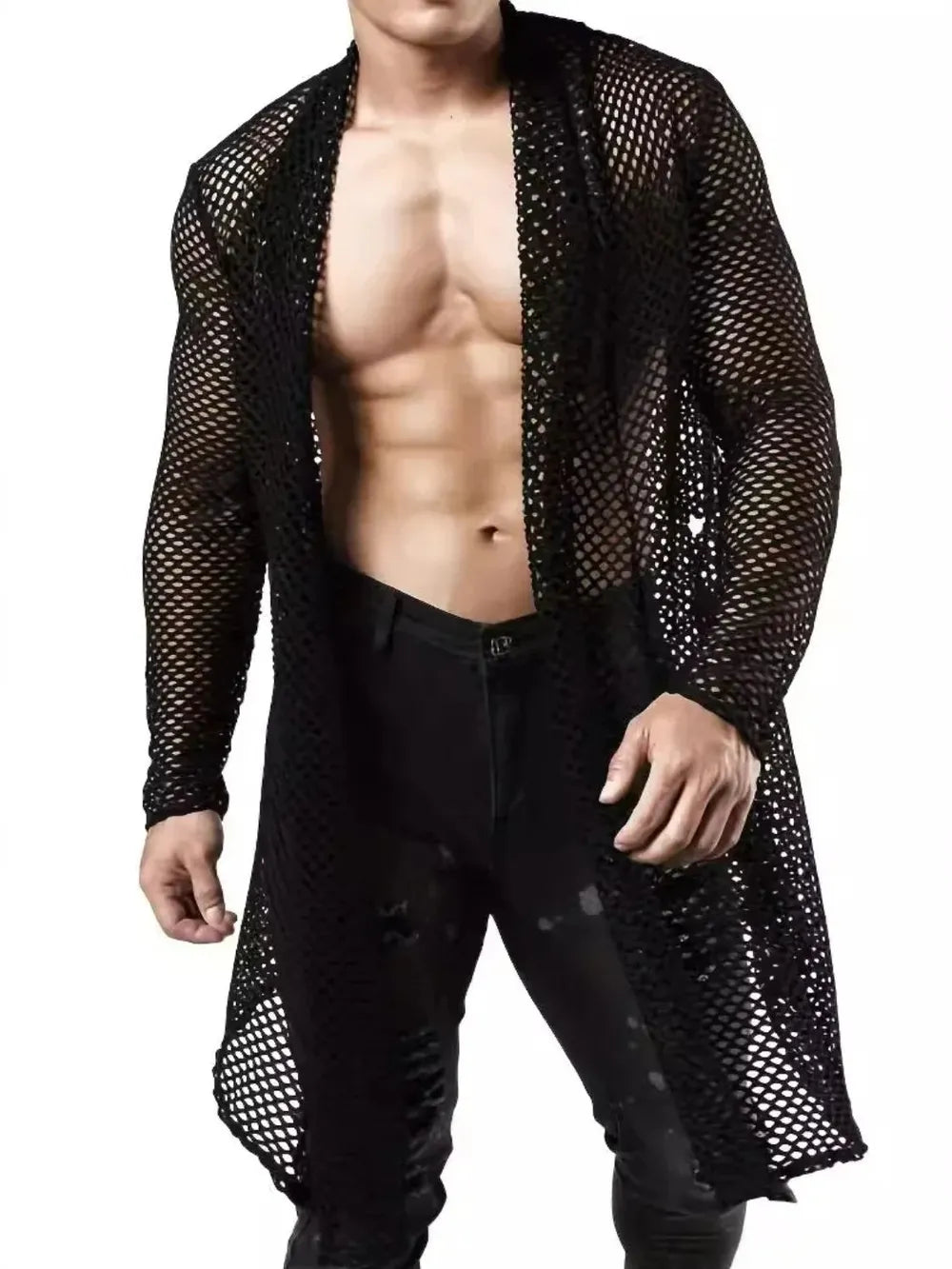 Men's Openwork Open Front Long Sleeve Cover-Up | Tampa Bay Discounts