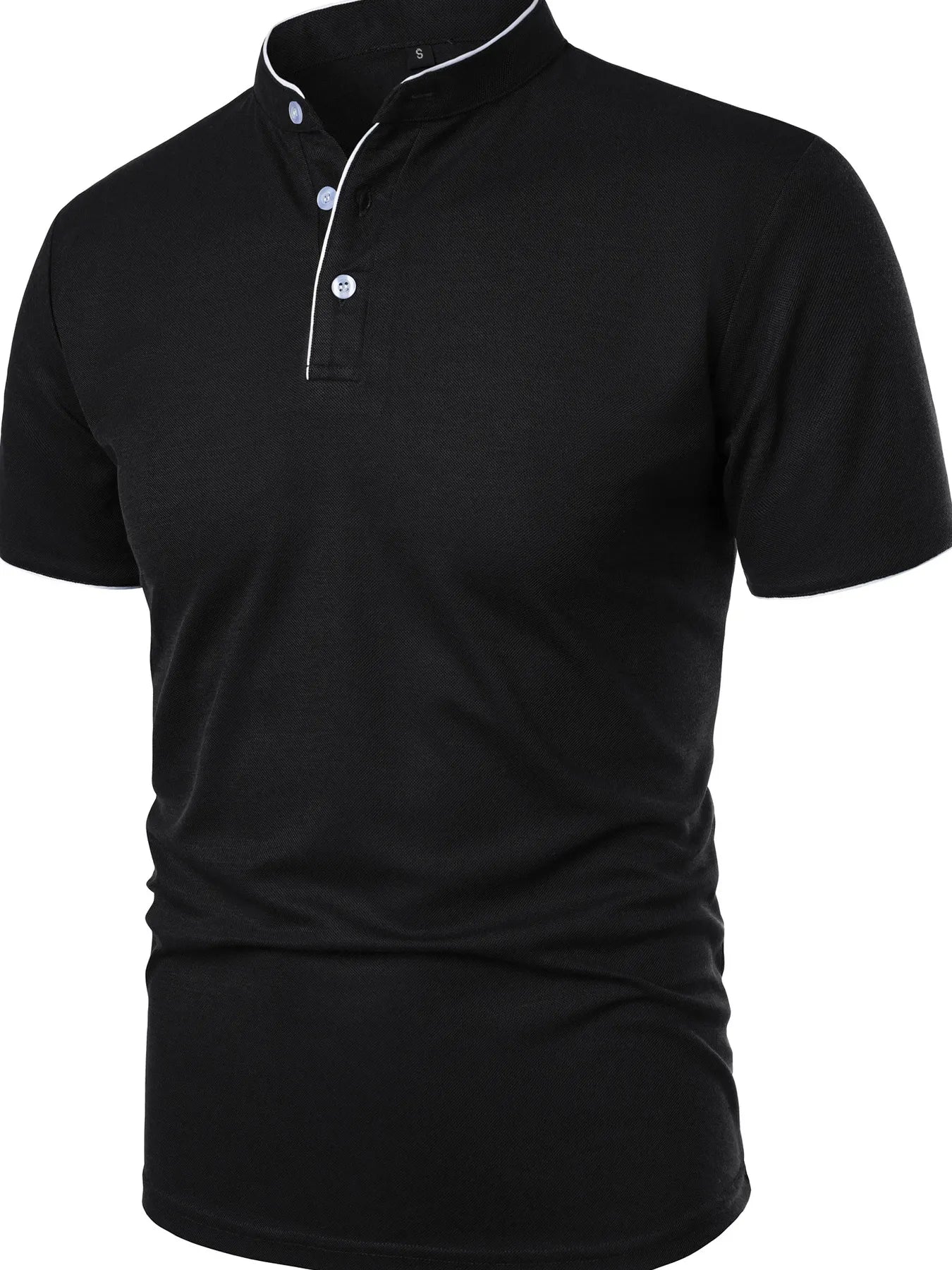 Men's Full Size Short Sleeve Contrast Trim Polo Plus Size | Tampa Bay Discounts