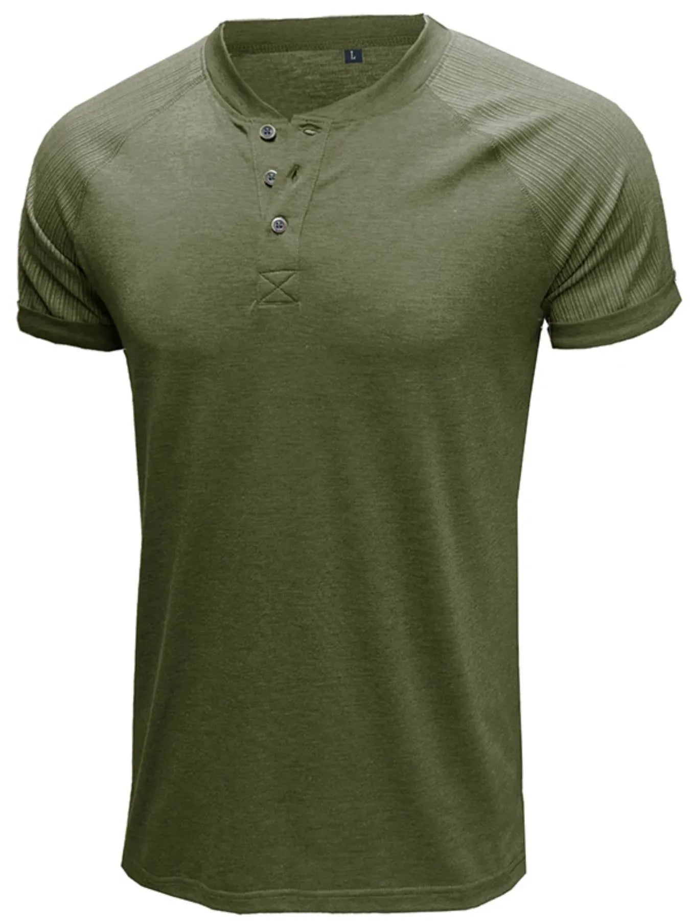 Men's Short Sleeve Henley Button Top | Tampa Bay Discounts